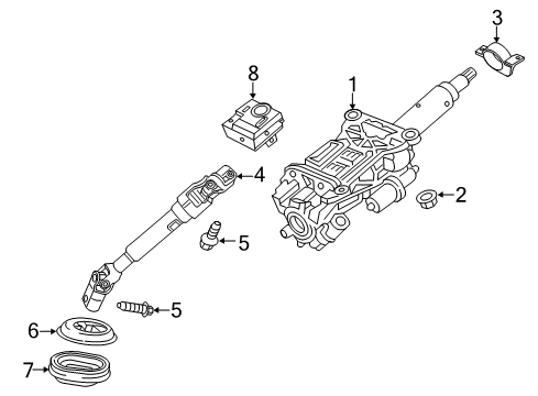 2021 GMC Acadia Steering Column Assembly Diagram