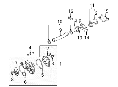 2007 Saturn Aura Water Pump Diagram