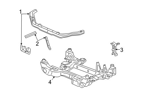 2009 Cadillac SRX Radiator Support Diagram