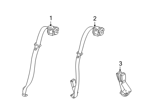 2008 Pontiac G5 Lap & Shoulder Belt, Rear Diagram for 19169209