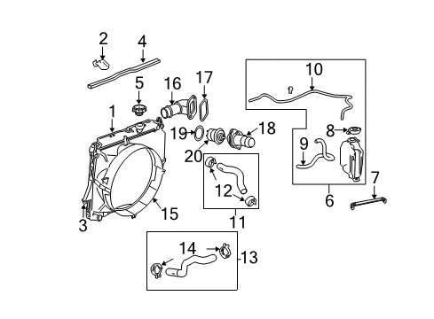 2005 Chevy Colorado Radiator & Components Diagram
