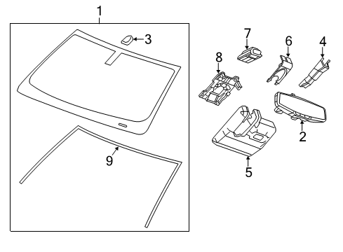 2015 Chevy Silverado 2500 HD Glass - Windshield Diagram