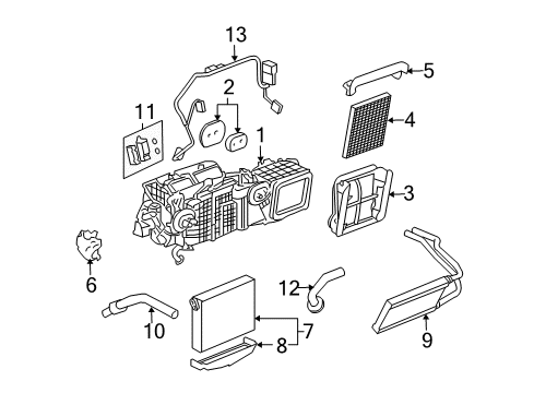 2005 Cadillac STS Air Filter Diagram for 88957450