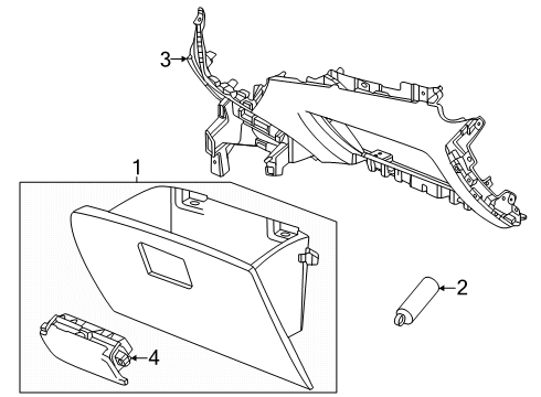 2025 Buick Envista Door, Instrument Panel Compartment Door Diagram for 42846788
