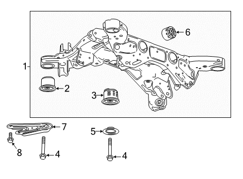 2018 Buick Regal Sportback Suspension Crossmember Retainer, Rear Diagram for 23356678
