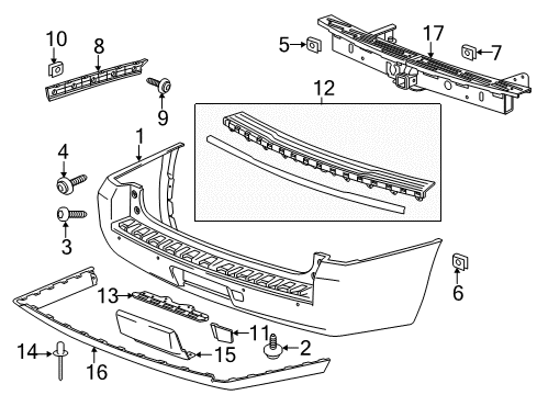 2017 GMC Yukon Bumper & Components - Rear Diagram