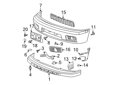 2005 Chevy Colorado Bumper & Components - Front Diagram