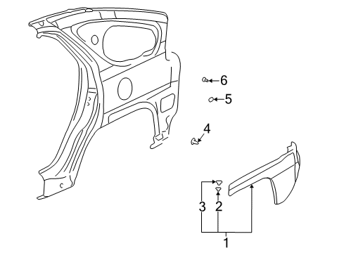 2004 Pontiac Aztek Exterior Trim - Quarter Panel Diagram