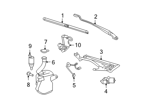 2009 Buick Lucerne Wiper Blade, Driver Side Diagram for 20988799