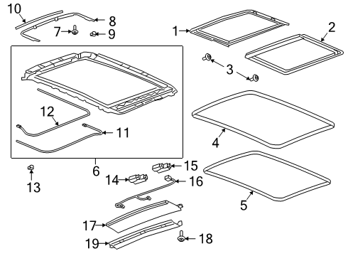 2025 Cadillac XT6 Sunroof Diagram