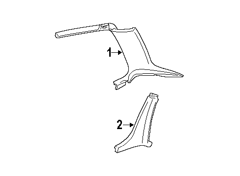 1991 Pontiac Grand Prix Interior Trim - Quarter Panels Diagram