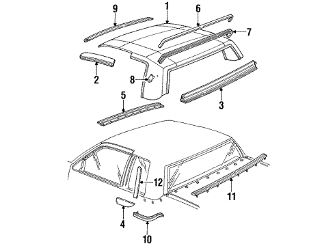 1987 Cadillac Eldorado Roof & Components Diagram 2 - Thumbnail