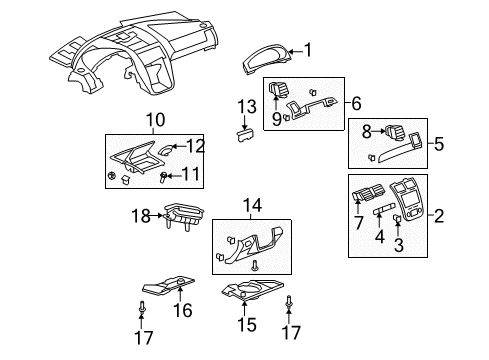 2007 Saturn Outlook Compartment Door Latch Diagram for 25874911