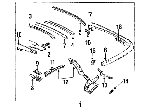 1992 Pontiac Firebird Latch, Front Top Driver Side Diagram for 12506015