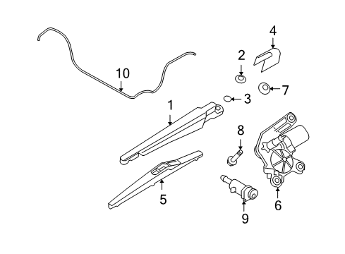 2008 Saturn Astra Grommet, Rear Window Wiper Diagram for 90559606