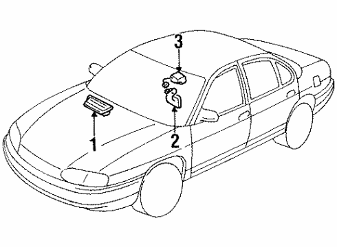 1995 Oldsmobile Cutlass Supreme Driver Inflator Module, Blue Diagram for 16868201