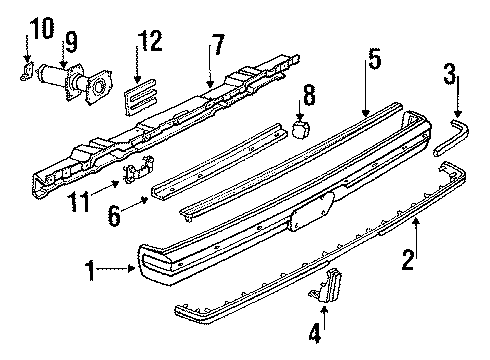1986 Buick Electra Bumper & Components - Rear Diagram 2 - Thumbnail