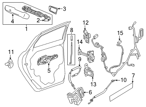 2024 Chevy Blazer EV Rear Door - Lock & Hardware Diagram