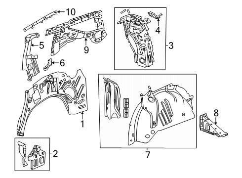 2024 Chevy Traverse Inner Structure - Quarter Panel Diagram