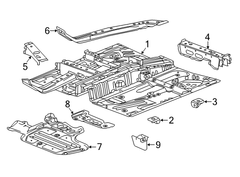 2025 Chevy Malibu Floor & Rails Diagram