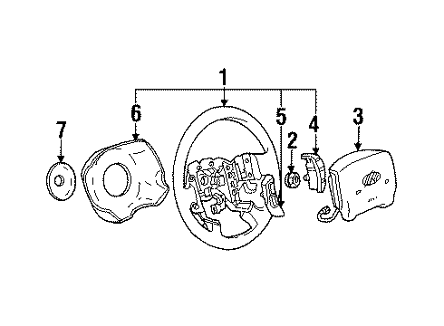 2002 Oldsmobile Aurora Steering Wheel & Trim Diagram