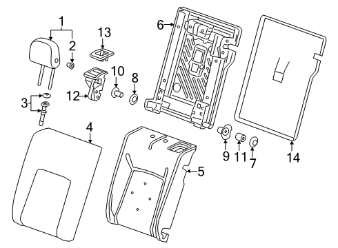 2024 Buick Envista Rear Seat Components Diagram