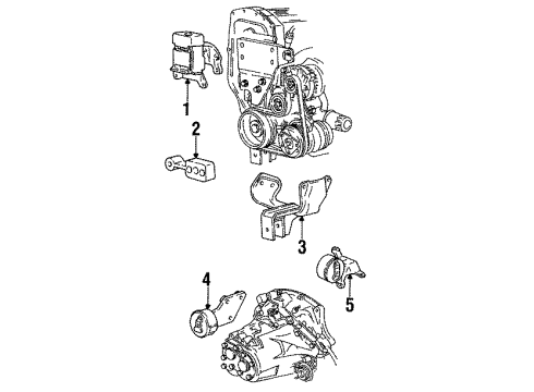 1994 Oldsmobile Achieva Engine & Trans Mounting Diagram