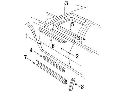 1987 Oldsmobile Delta 88 Mirror Cover, Rear Driver Side Diagram for 20638337