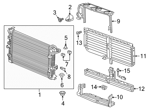 2020 GMC Terrain Radiator & Components Diagram 3 - Thumbnail