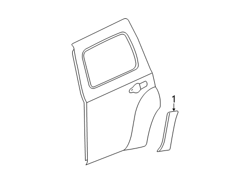 2009 Chevy HHR Exterior Trim - Rear Door Diagram