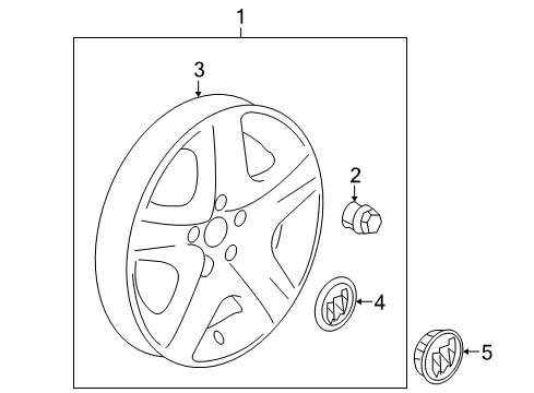 2013 Buick LaCrosse Wheel Covers & Trim Diagram