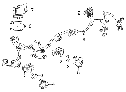 2024 Chevy Colorado Electrical Components - Rear Bumper Diagram