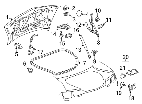 2012 Chevy Camaro Trunk Lid & Components Diagram 2 - Thumbnail