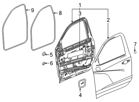 2021 Chevy Silverado 2500 HD Door & Components Diagram 2 - Thumbnail