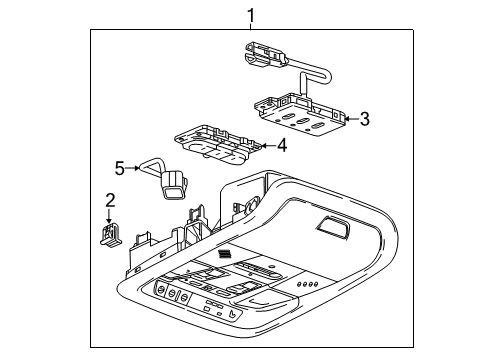 2023 Buick Enclave Overhead Console, Black Diagram for 84896653