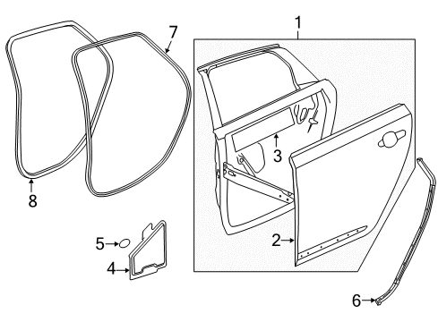 2019 Chevy Impala Door & Components Diagram