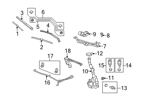 2008 Buick Enclave Washer Hose Diagram for 22813937
