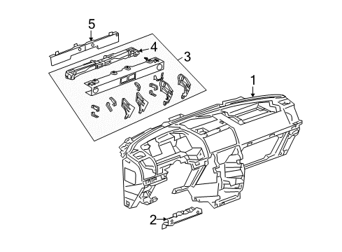 2008 Chevy Uplander Instrument Panel, Gray Diagram for 89044069