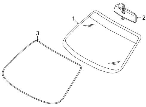 2005 Chevy Aveo Windshield Diagram for 96442975