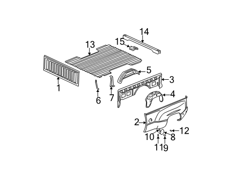 2005 Chevy Silverado 2500 HD Pick Up Box Components Diagram