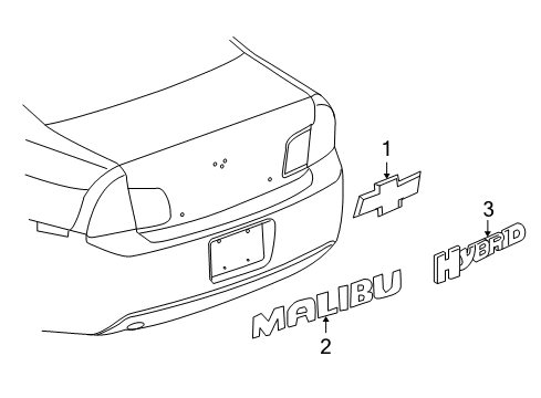 2010 Chevy Malibu Exterior Trim - Trunk Diagram