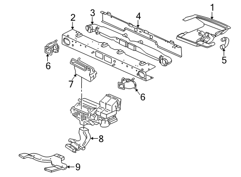 2005 Pontiac Montana Defroster Nozzle Diagram for 15251143