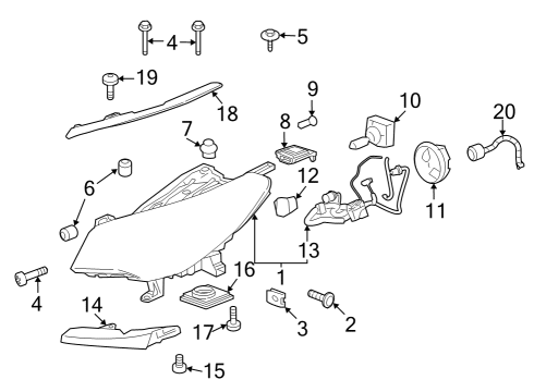 2014 Buick Enclave Turn Signal Bulb Diagram for 13579188