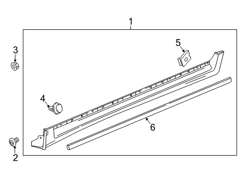 2018 Cadillac XT5 Exterior Trim - Pillars Diagram