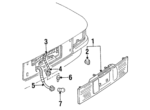 1994 Oldsmobile Achieva License Lamp Rivet Diagram for 22546934
