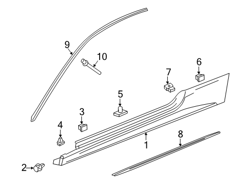 2018 Cadillac ATS Rocker Molding Retainer Diagram for 11611435
