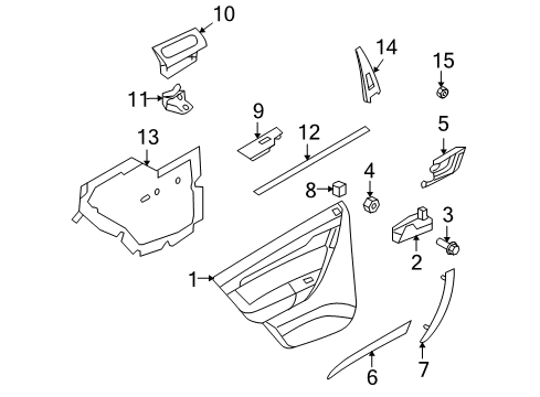 2011 Chevy Aveo5 Interior Trim - Rear Door Diagram