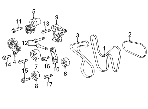 2012 Cadillac CTS Belt Tensioner Bolt Diagram for 11588752
