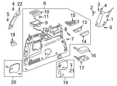 1998 Pontiac Trans Sport Opening Trim, Driver Side Diagram for 10435104