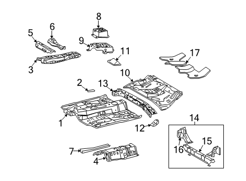 2009 Pontiac Vibe Floor & Rails Diagram
